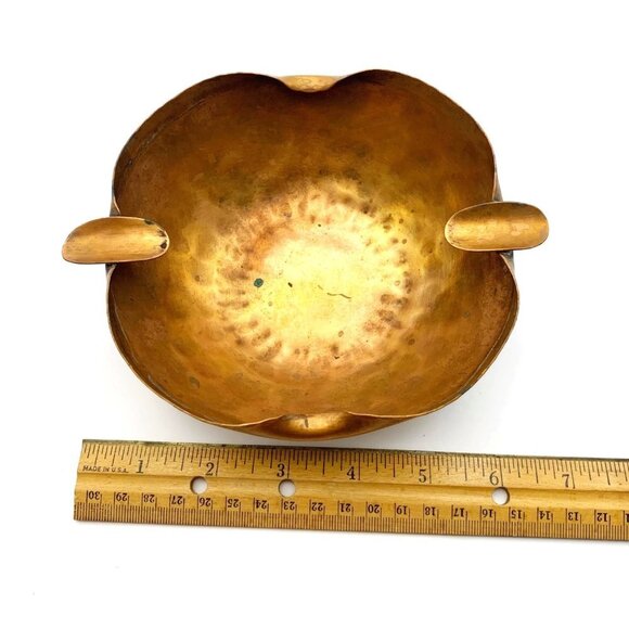 Vintage Hammered Copper Ashtray Bowl Marked Golden State 017 - Picture 9 of 10
